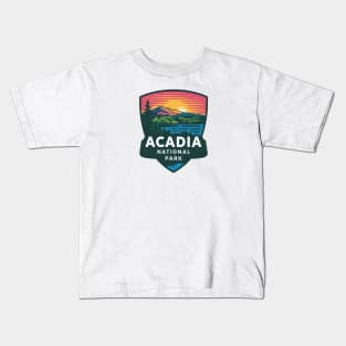 Acadia National Park Beautiful Nature Emblem Kids T-Shirt